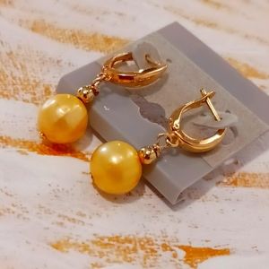 Golden South Sea Pearls 14kt gold filled earrings